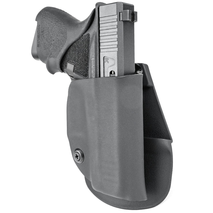 R&R Holsters OWB Paddle Holster For Glock - Matte Black With Black Carbon Fiber - Kydex, Level 1 Retention